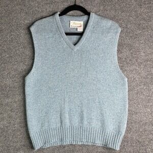 Vintage Jantzen Scotch Tumbler Vest Mens Acrylic‎ Golf Grandpa Size Large Blue